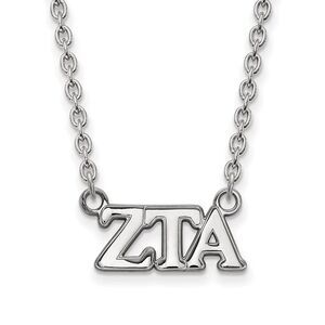Sterling Silver Zeta Tau Alpha Medium Necklace